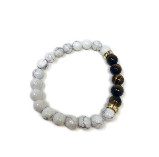 Howlite and tiger eye bracelet